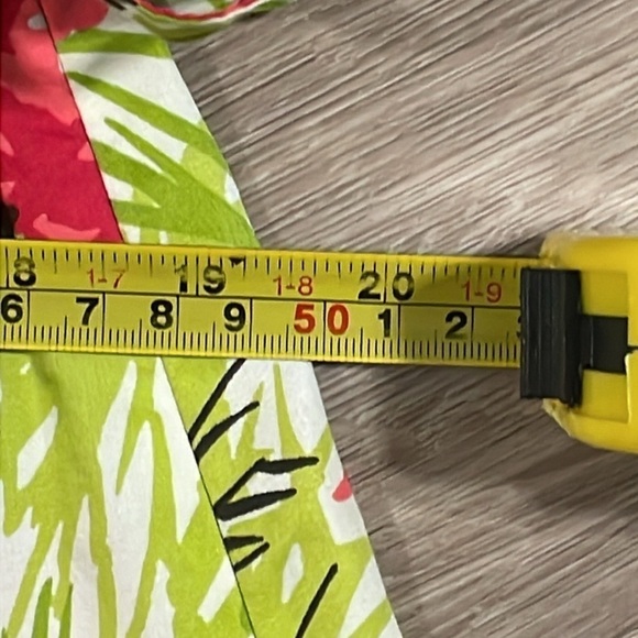 Talbots Women’s Midi Skirt Size 14 Green & Pink Tropical Floral Pleated Colorful - Picture 8 of 10